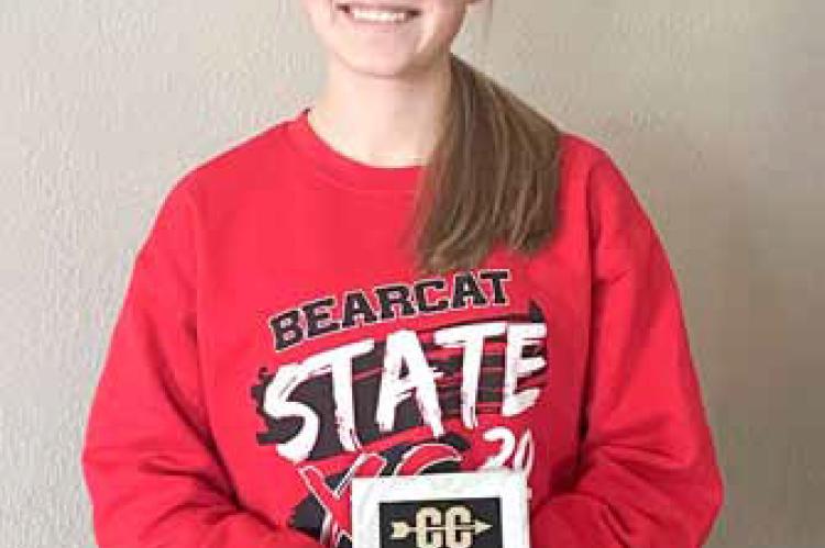 Junior Molly Ehrlich displays the 2025 3A Academic All-State cross country runner award. Courtesy photo