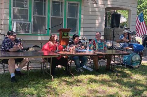 A panel discussion takes place during Kansas UFO Day in Dimension G July 5 in Geneseo. Photos by JASON R. HICKS/Ellsworth County Independent-Reporter