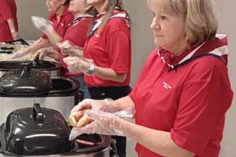 Members of the American Legion Auxiliary serve lunch to the public on Memorial Day. JASON R. HICKS/Ellsworth County Independent-Reporter